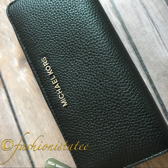 NWT MICHAEL KORS BEDFORD THREE ZIP BLACK WALLET - Picture 3 of 8